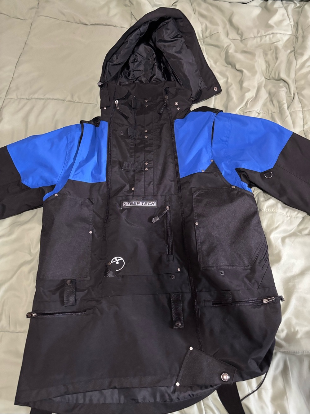 Men’s Black and Blue Hooded Jacket